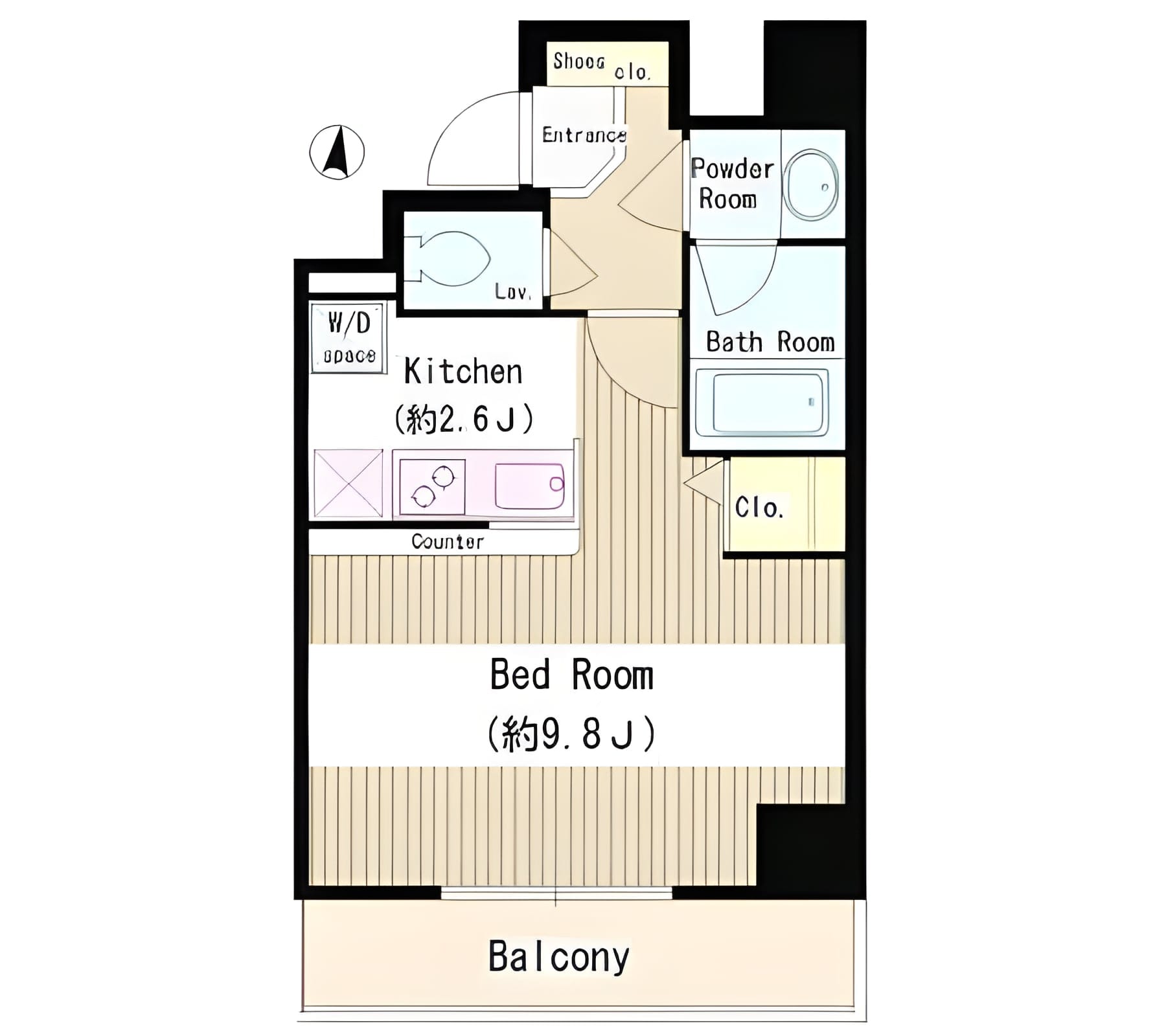 バンブー岩本町 603 間取り図