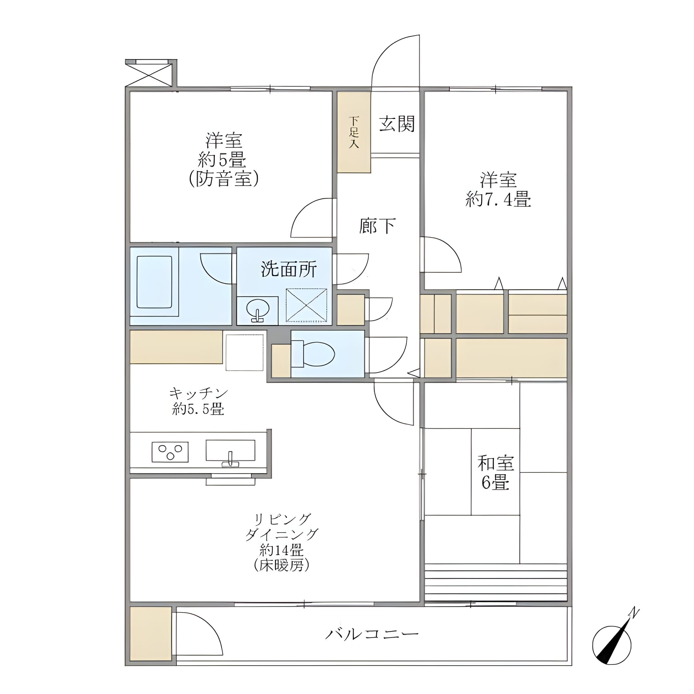 経堂ヒルズ 102 間取り図