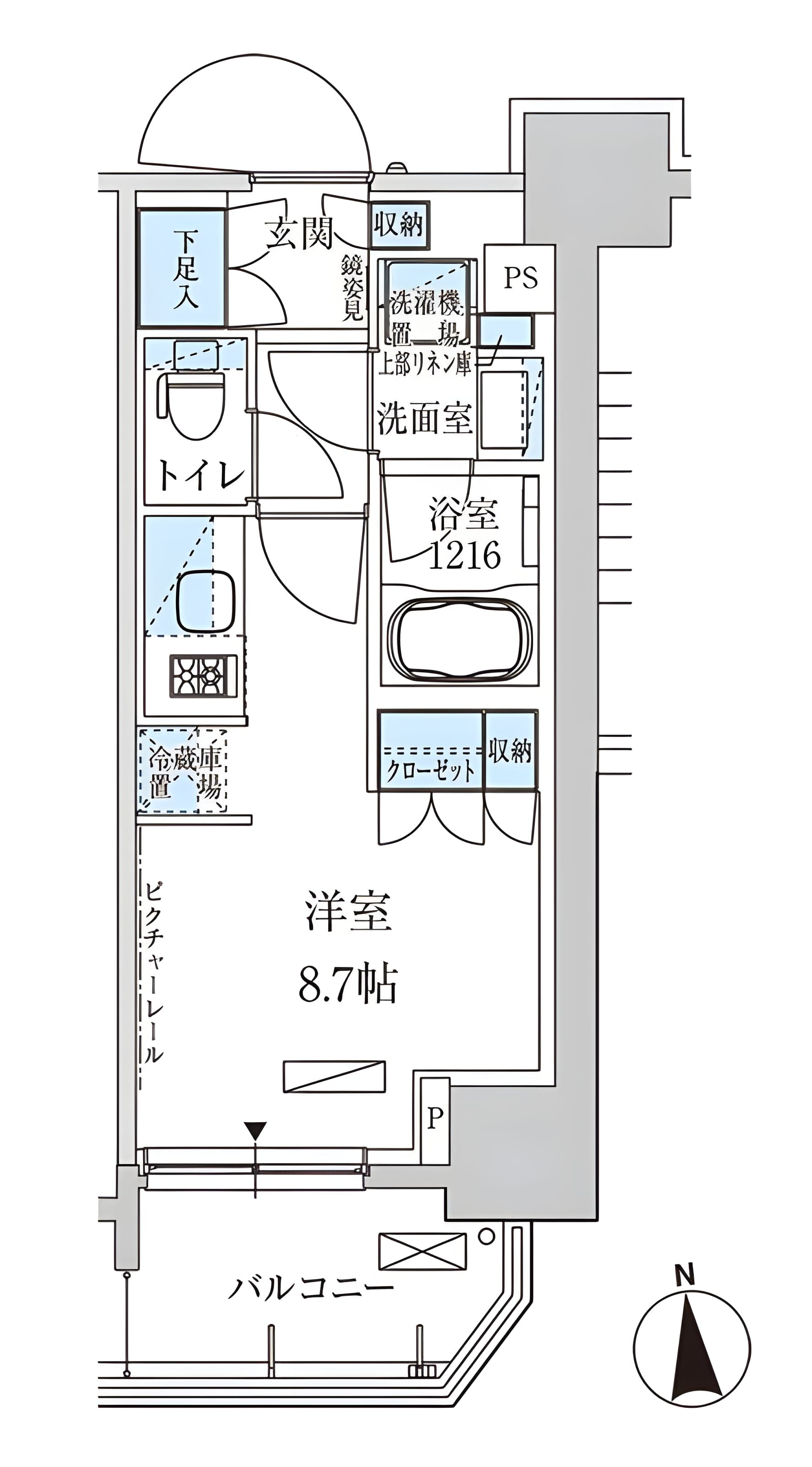 パークアクシス上野三丁目 408 間取り図