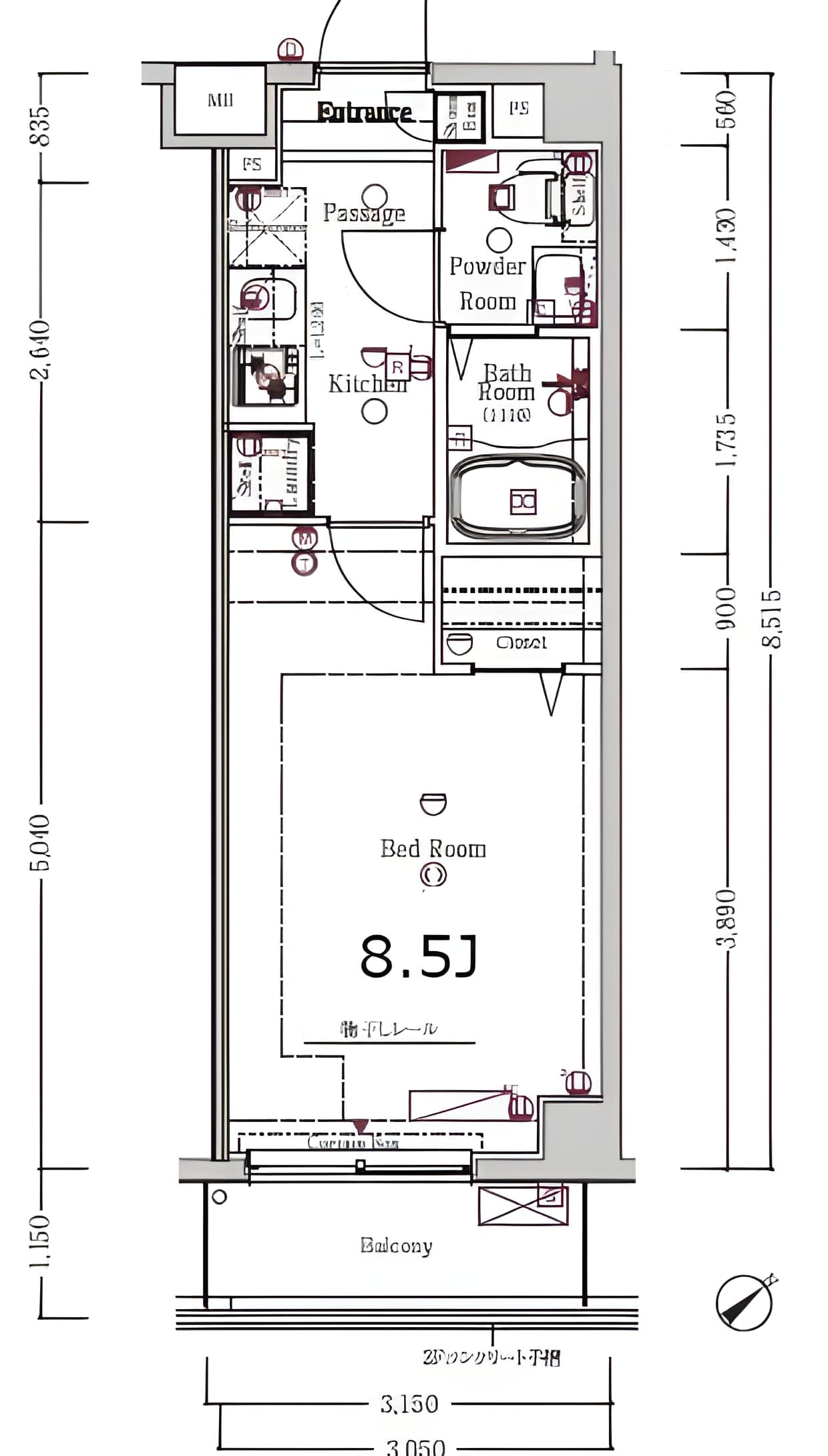 XEBEC京急蒲田 404 間取り図