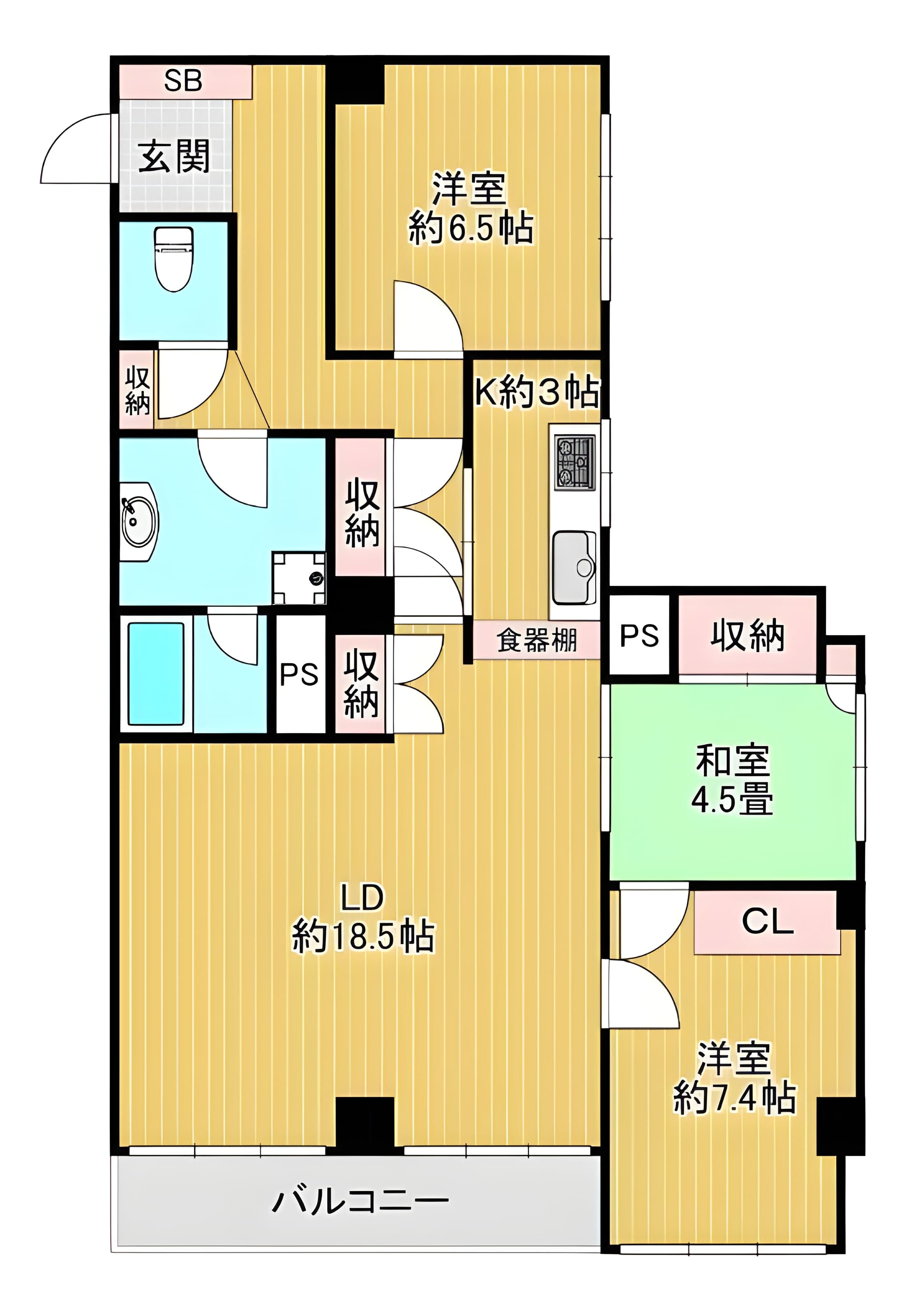ドミール五番町 2号棟 11F 間取り図