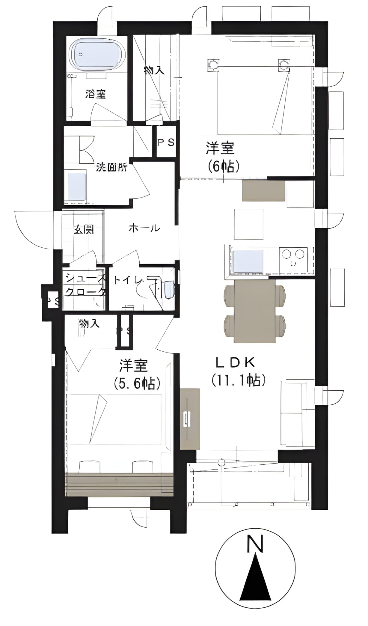 リバーマンション 102 間取り図