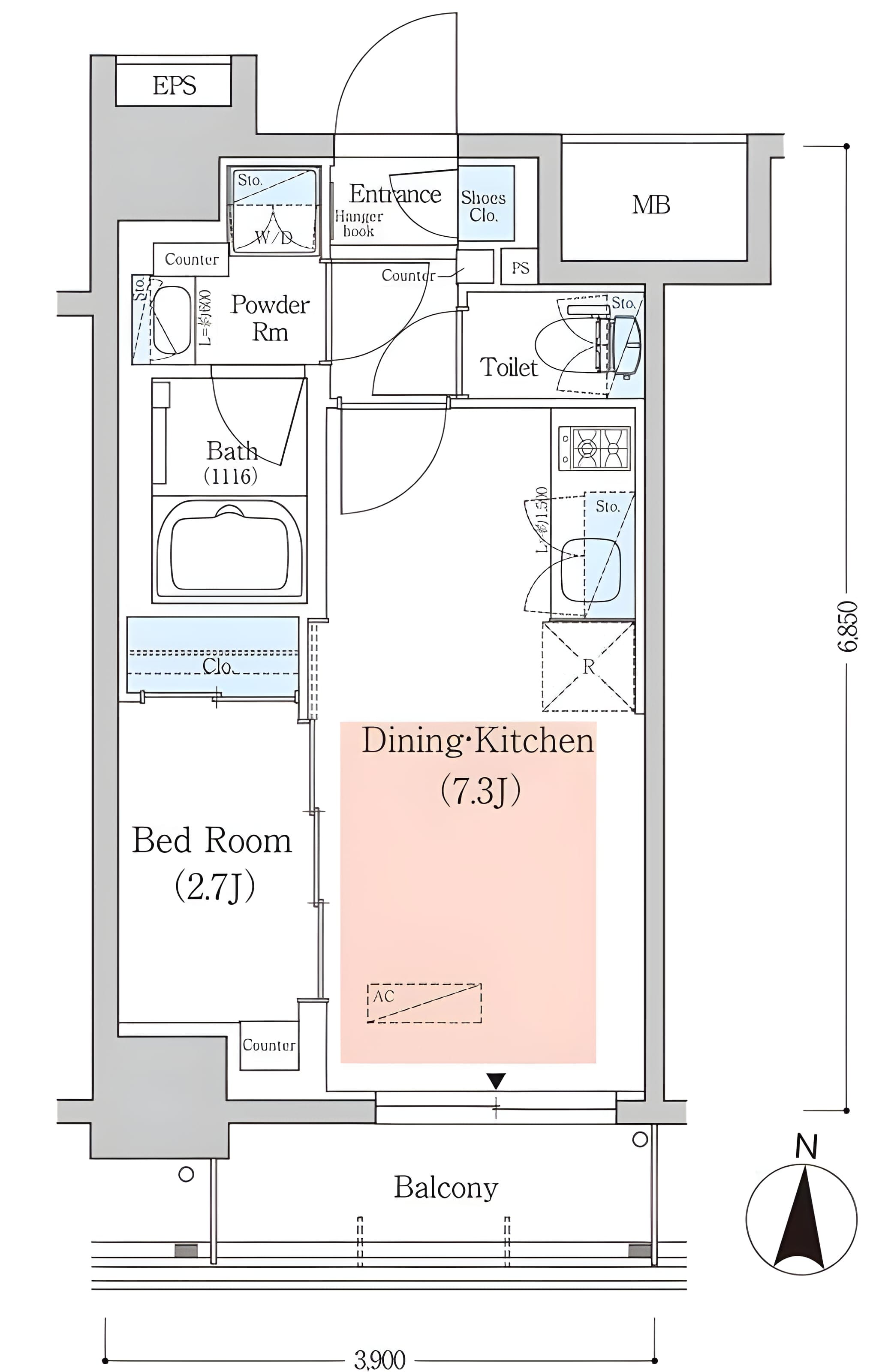 アーバネックス菊川Ⅲ 1202 間取り図
