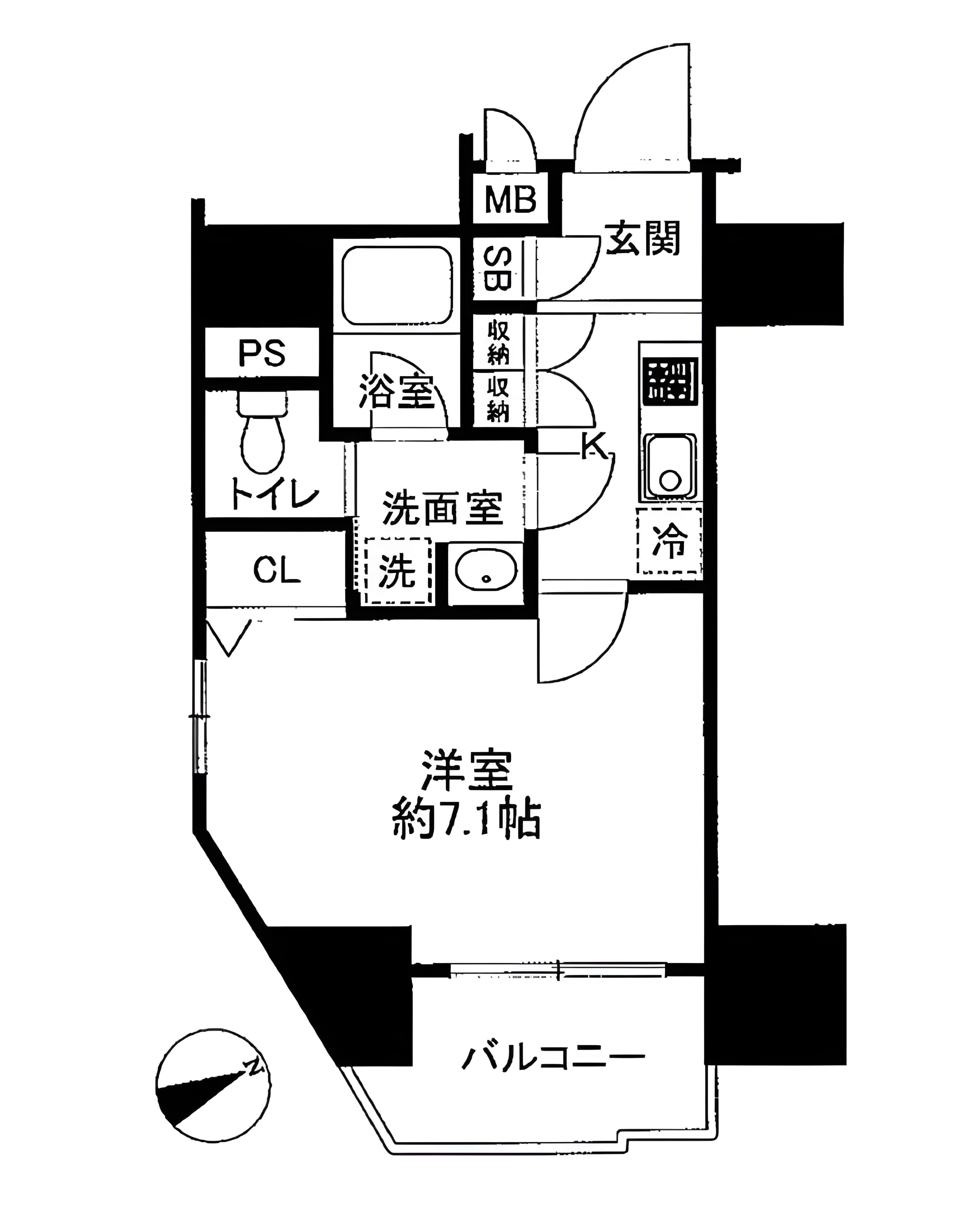 コンシェリア新橋CROSSIA 703 間取り図