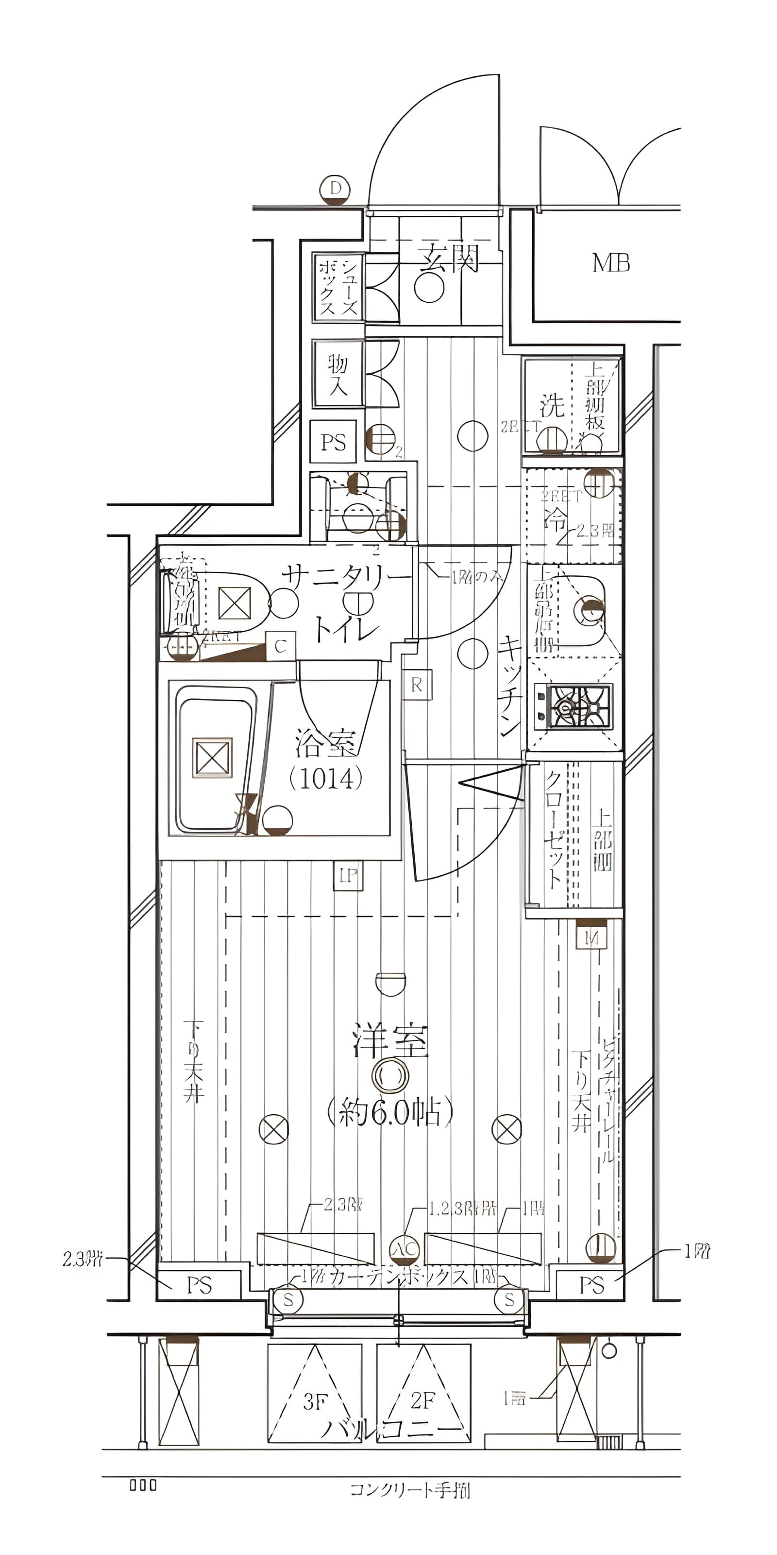 レガリス品川戸越 304 間取り図