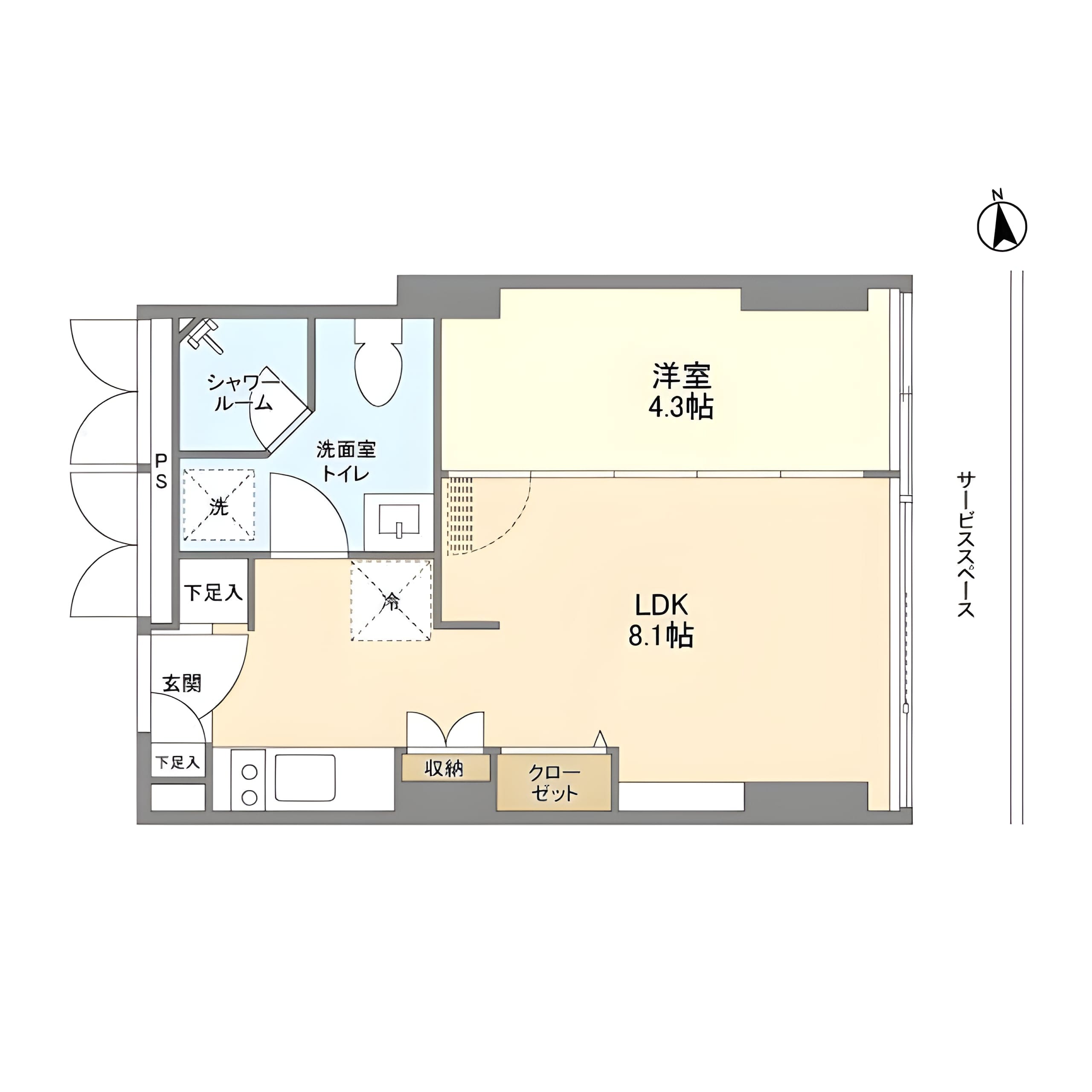 フロンティアレジデンスザタワー品川 1111 間取り図