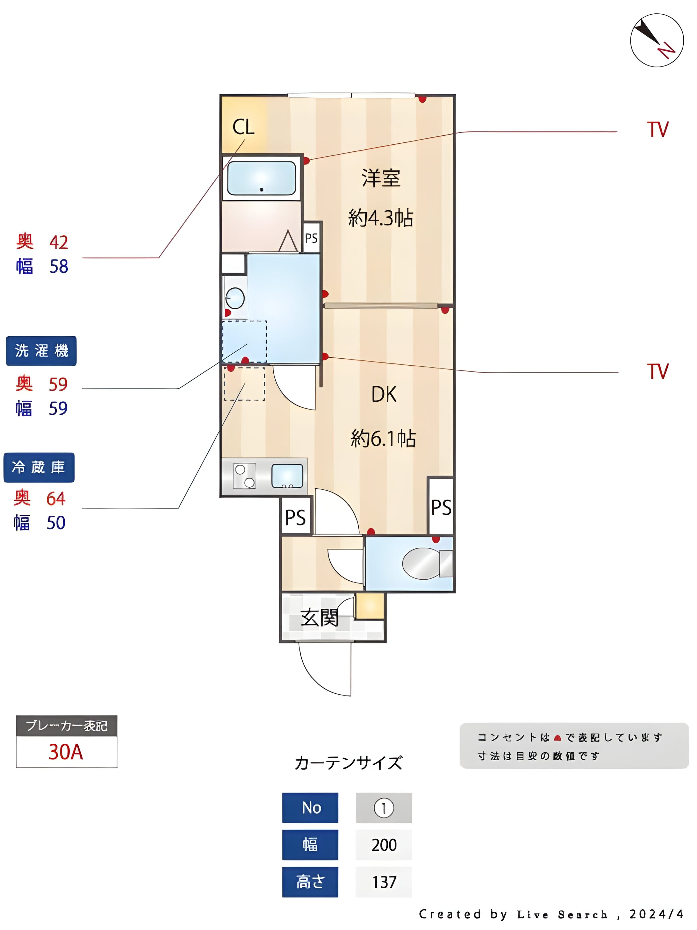 エルファーロ善福寺 402 間取り図