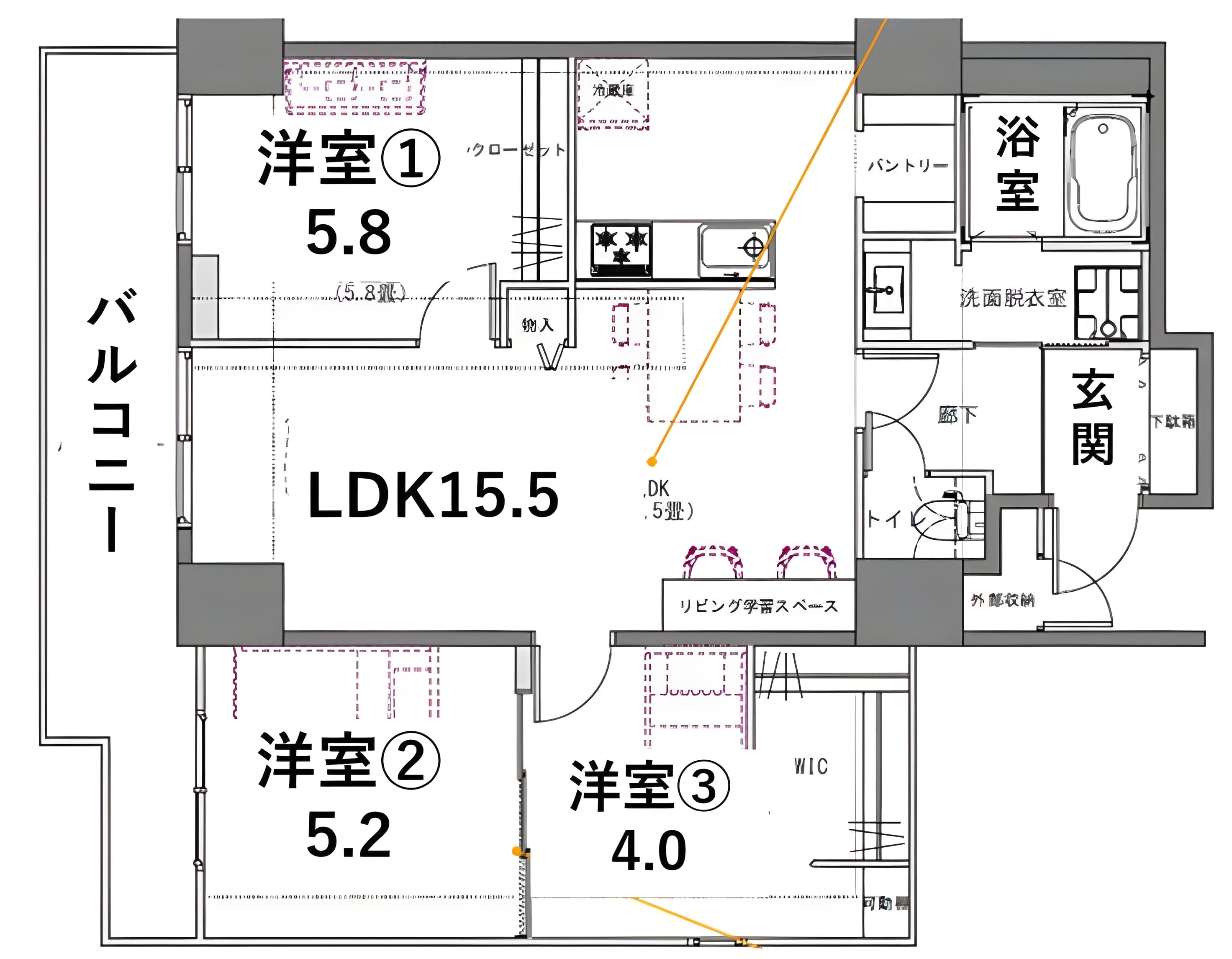 シティコート目黒4号棟 304 間取り図