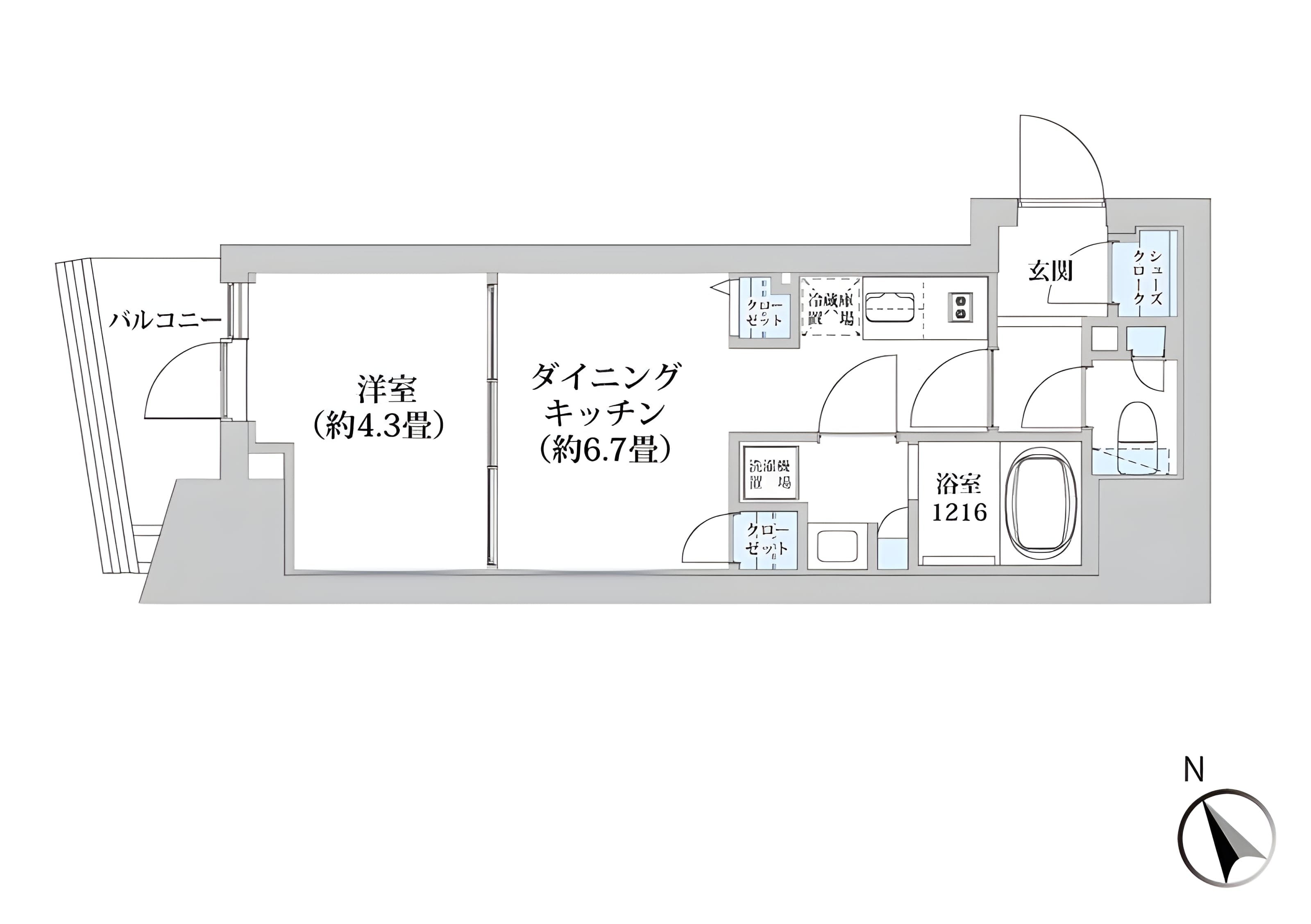ライオンズフォーシア五反田 1204 間取り図