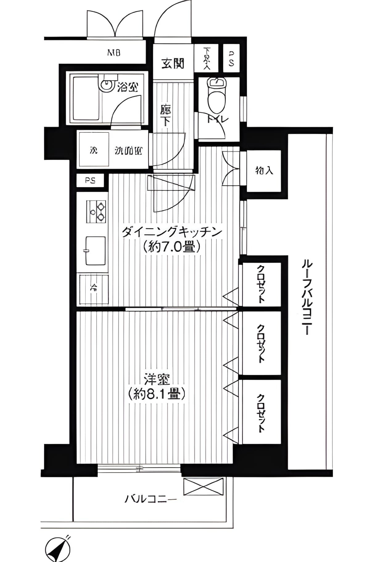 ロイヤル笹塚 1003 間取り図