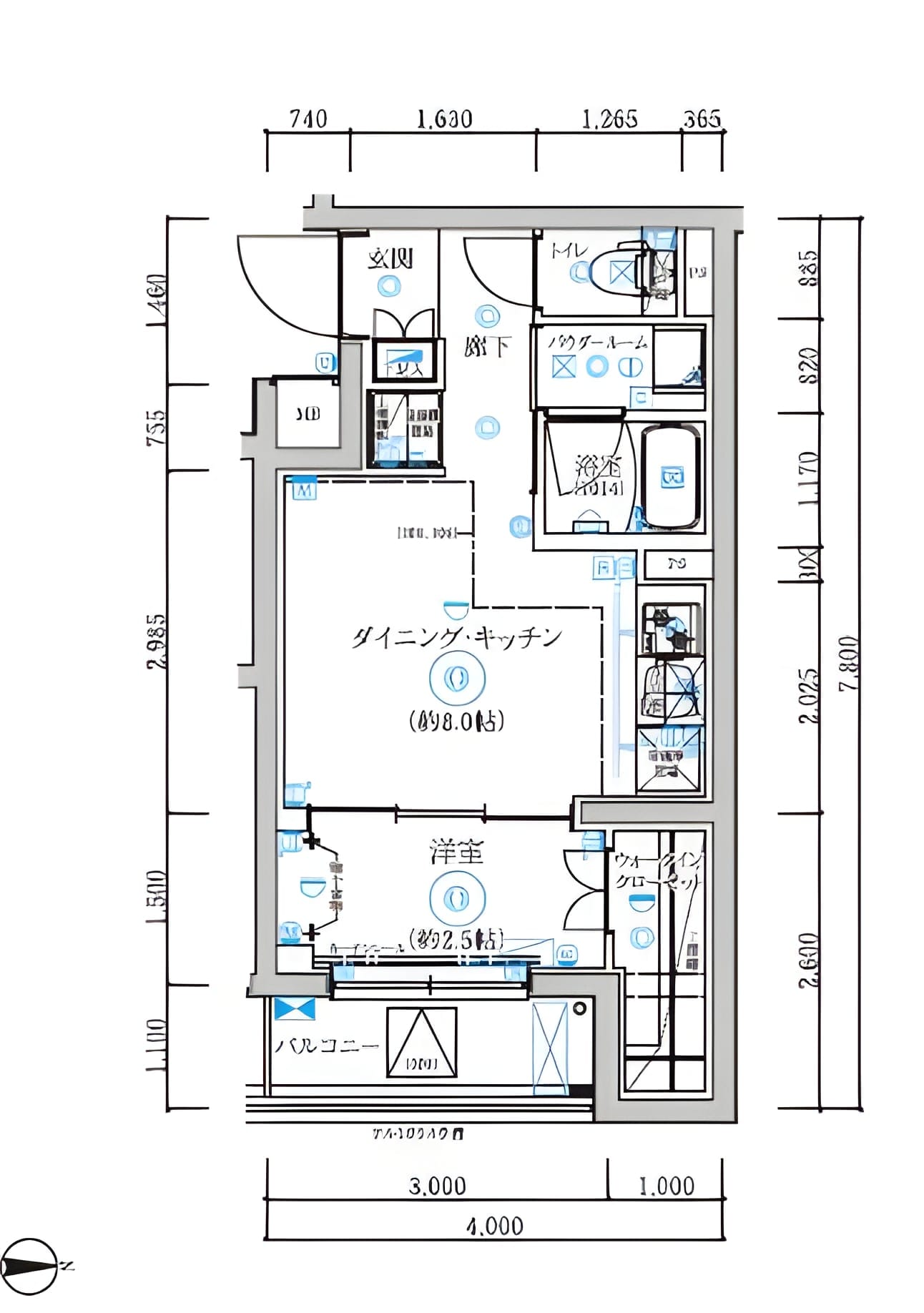 RELUXIA武蔵中原 208 間取り図