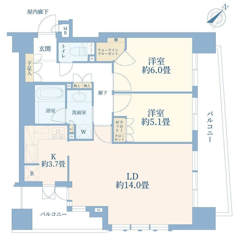 プラネ勝どき 604 間取り図