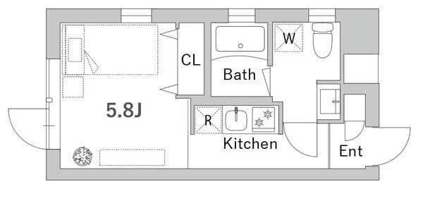 GranDuo高輪 206 間取り図