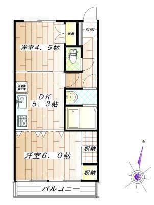 セラ若宮 203 間取り図