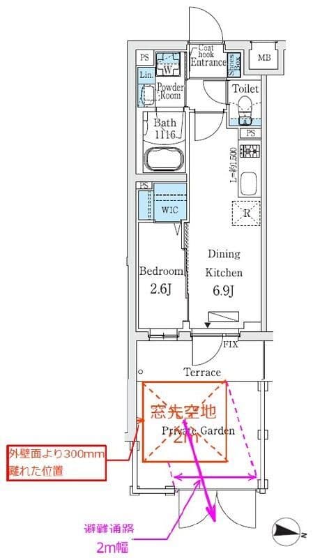 プライムブリス中野富士見町Ⅰ 102 間取り図