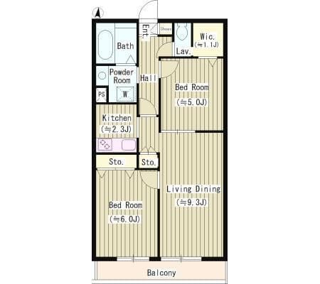 ミラージュビュー荻窪 203 間取り図