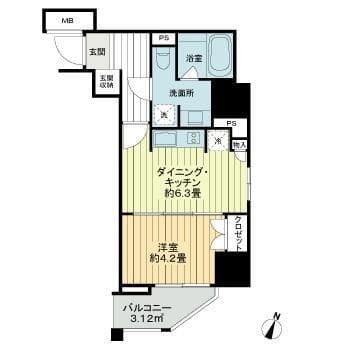 ライオンズ千代田岩本町ミレス 0404 間取り図
