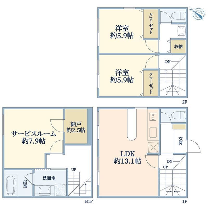 エヴァーグリーン西早稲田 F 間取り図