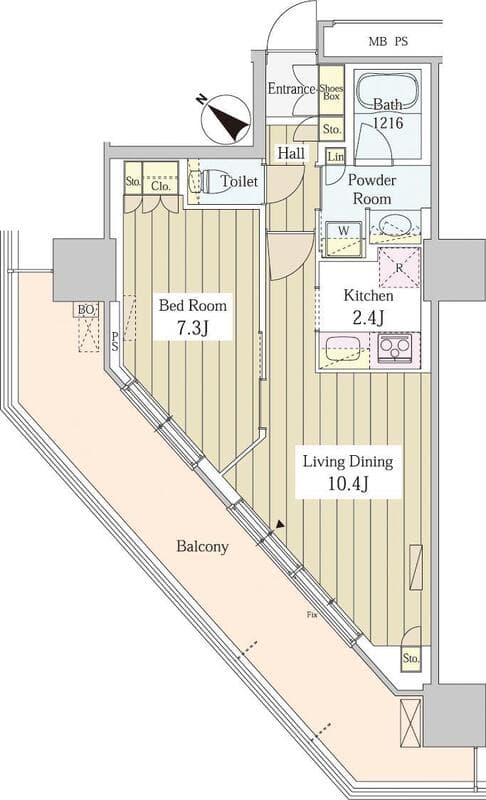 ユニゾンタワー 1401 間取り図