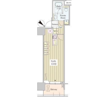 ユニゾンタワー 2308 間取り図