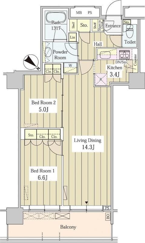 ユニゾンタワー 3007 間取り図