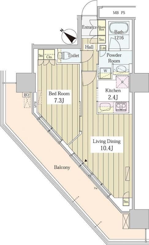 ユニゾンタワー 501 間取り図