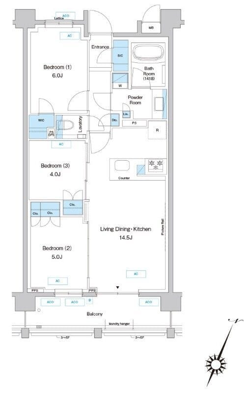 プレディアコート鷺沼 0409 間取り図