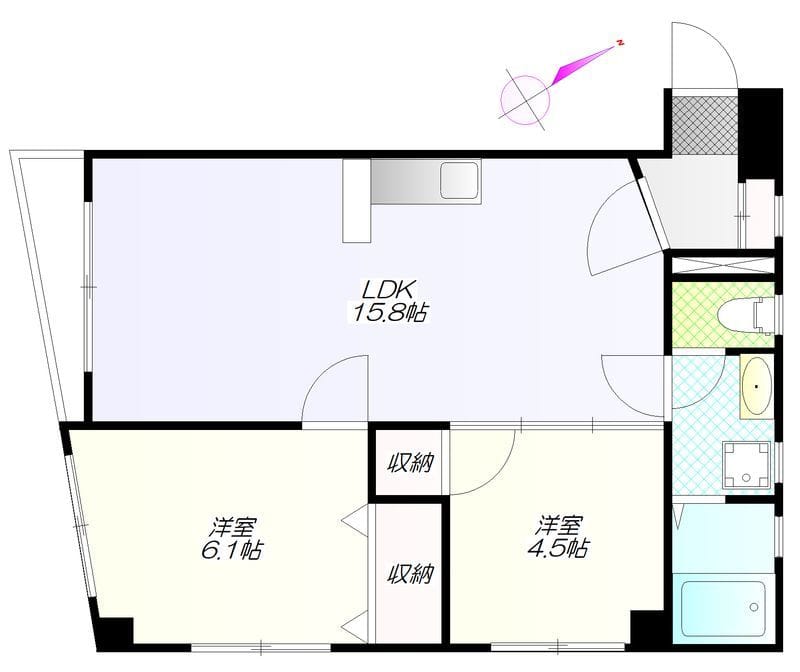 コーポ松原 402 間取り図