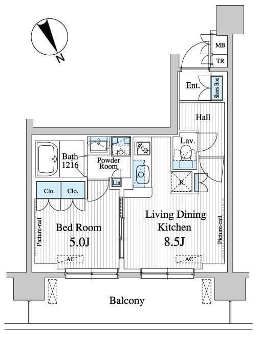 プレノ清澄庭園 209 間取り図