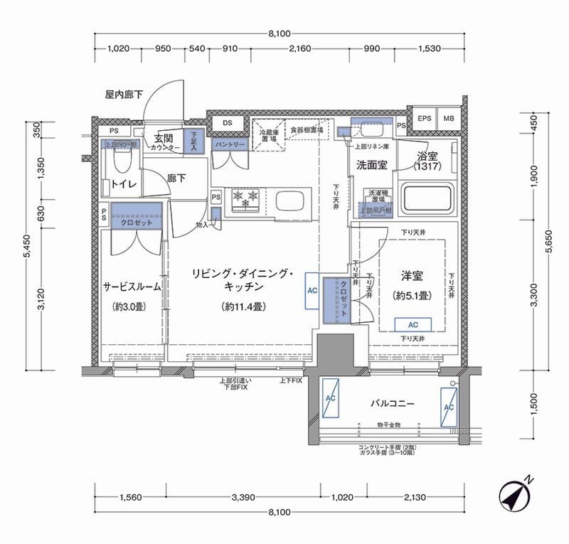 ラティエラ横濱大通り公園 406 間取り図