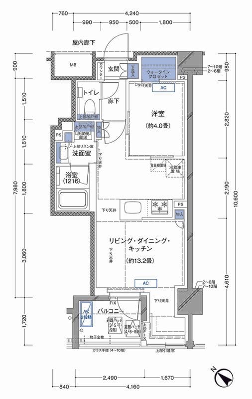 ラティエラ横濱大通り公園 802 間取り図