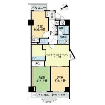 ライオンズマンション片瀬江ノ島 0607 間取り図