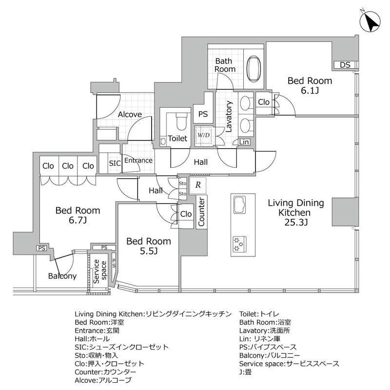 ザ・レジデンス六本木 201 間取り図