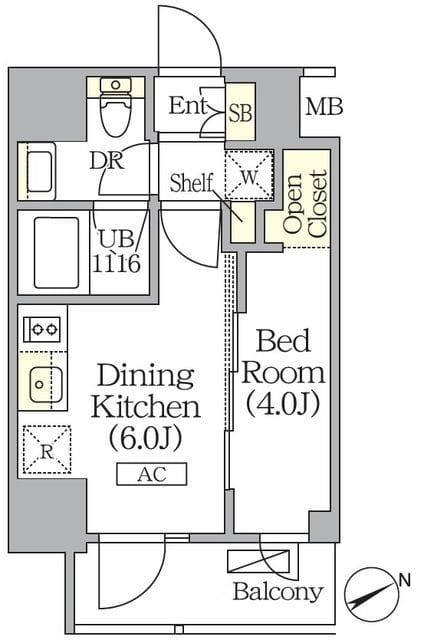 ジオエント町屋 302 間取り図