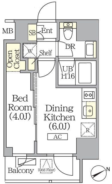 ジオエント町屋 501 間取り図