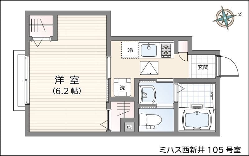 ミハス西新井 105 間取り図