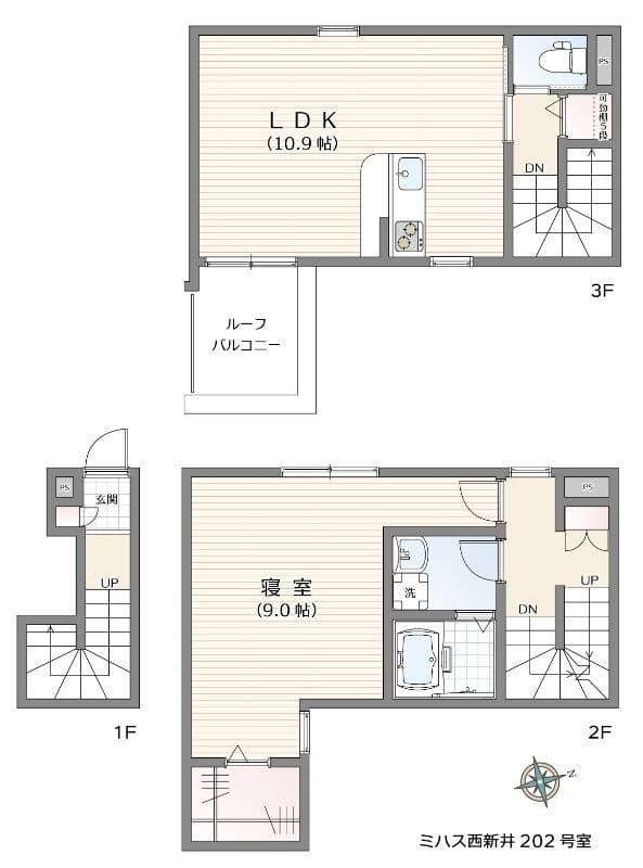ミハス西新井 202 間取り図