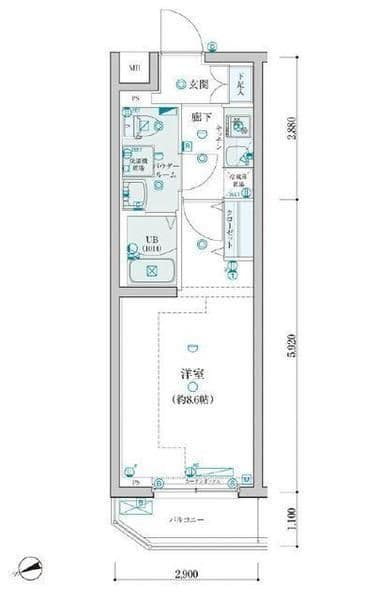 GENOVIA桜上水skygarden 309 間取り図