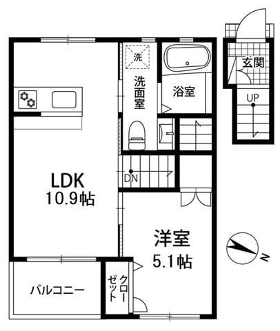 パラディ成城 202 間取り図