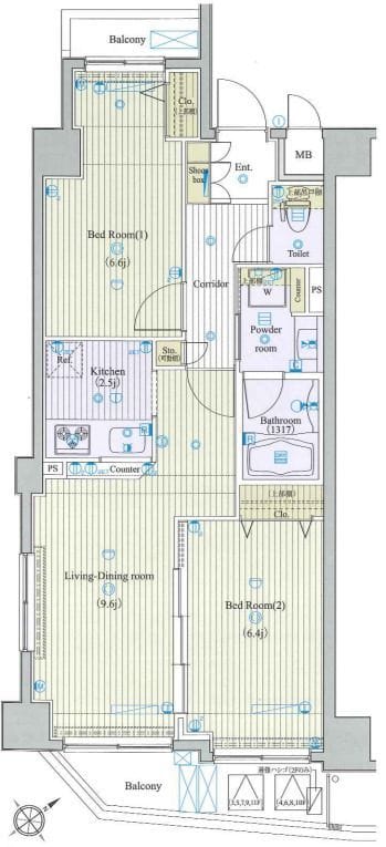 ジーコンフォートウエスト新横浜 814 間取り図