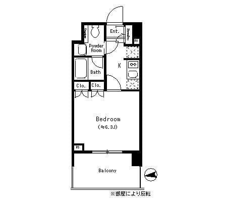パークキューブ四谷三丁目 603 間取り図