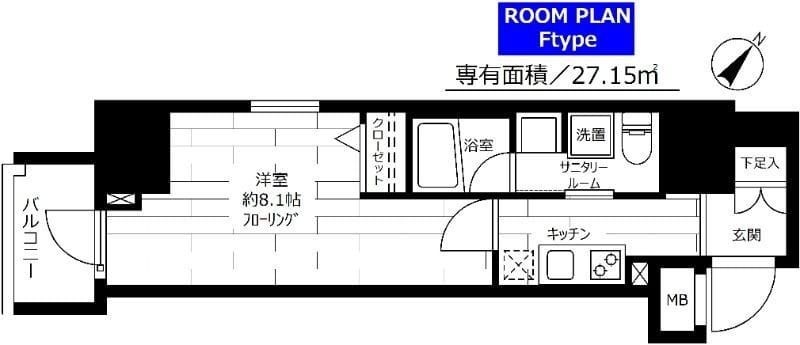 グランドコンシェルジュ蒲田 1106 間取り図