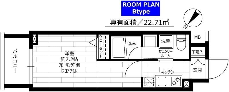 グランドコンシェルジュ蒲田 802 間取り図