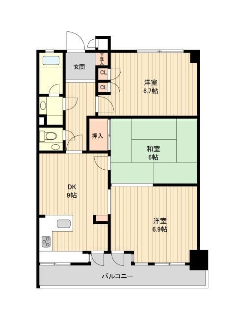 エスポワール八柱 0602 間取り図