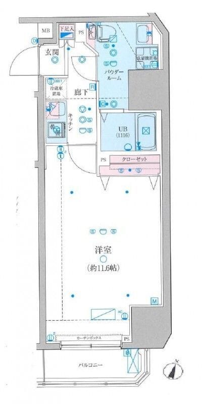 GENOVIA渋谷笹塚skygarden 203 間取り図