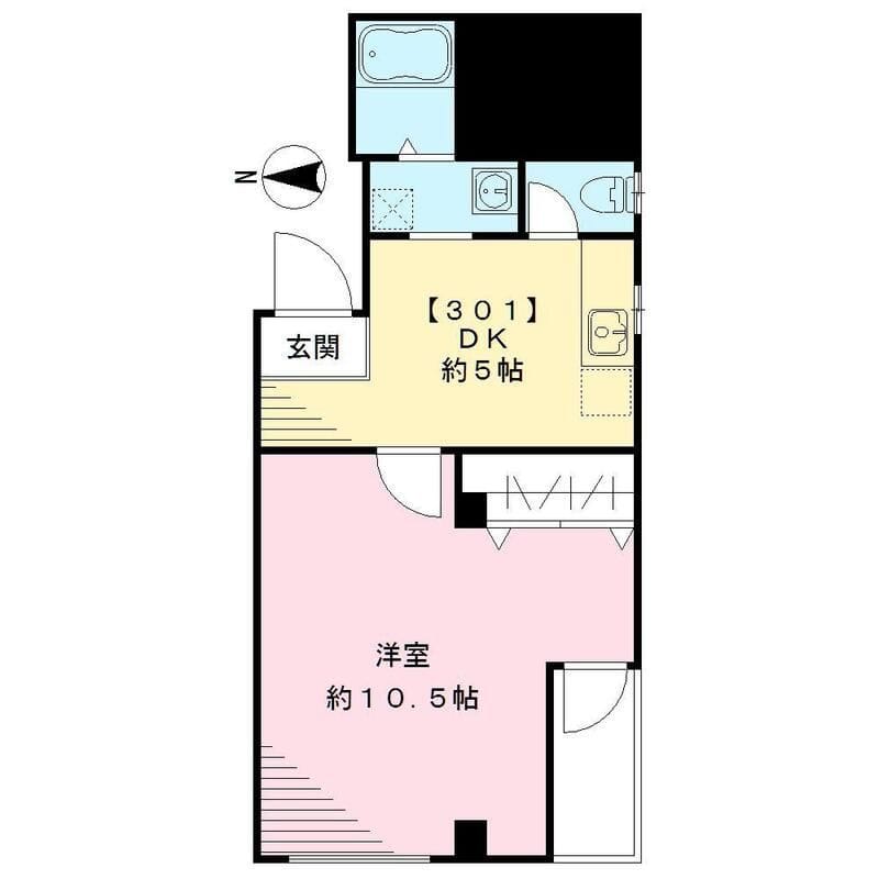 ベルヴィル七久保 301 間取り図