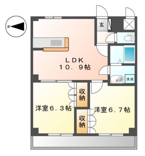 パルK&YⅡ 203 間取り図