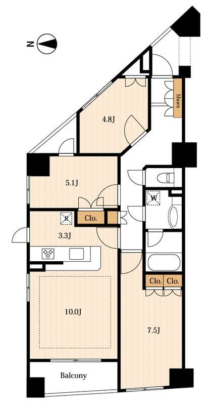 ジェイパーク御苑内藤町 2 間取り図