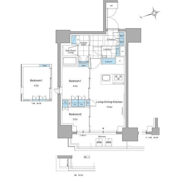 ルフォンプログレ本郷三丁目 0401 間取り図