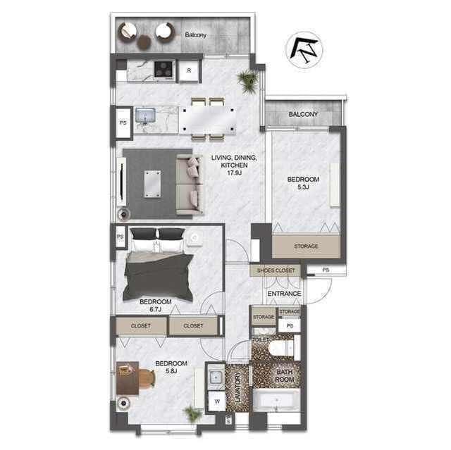 高輪ハイツ 301 間取り図
